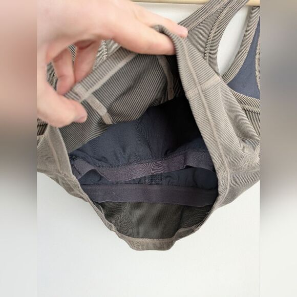 prAna Becksa Bralette, Mink Heather Gray Ribbed Crop Top Cropped Tank S Small - Picture 10 of 11